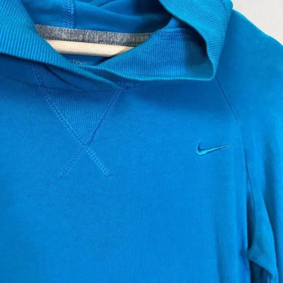 Vintage Nike Long Sleeve Hooded Pullover Sweatshirt Women's Medium Blue Active - Picture 6 of 14